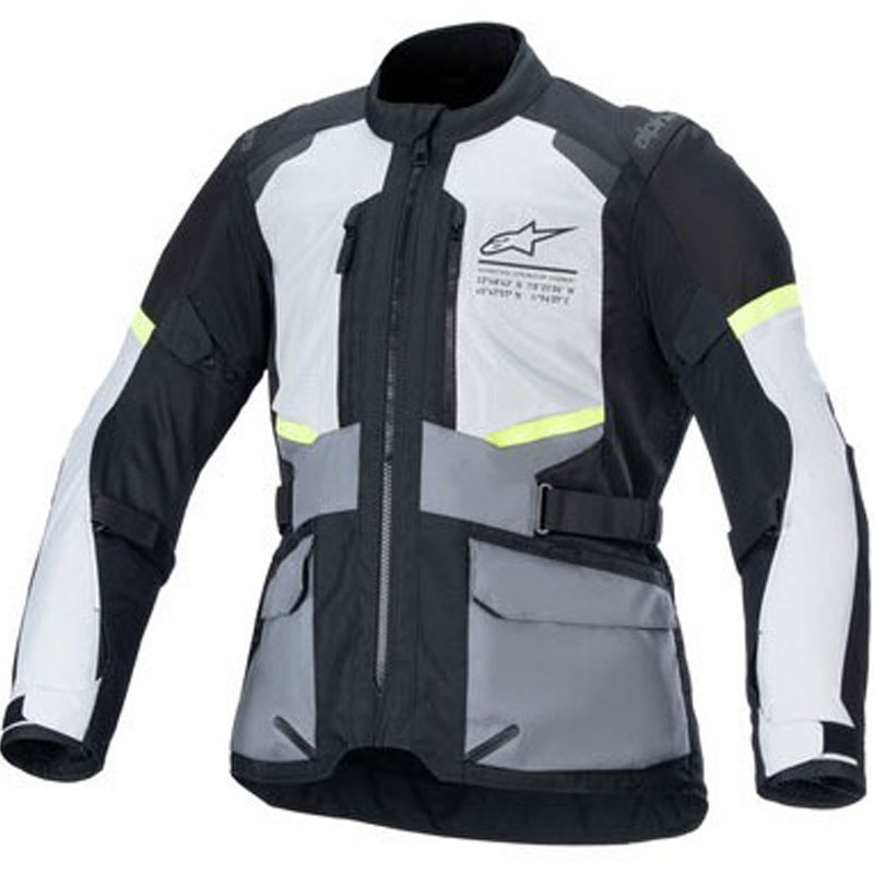 Alpinestars Andes Air Drystar motorjack lichtgrijs-donkergrijs-zwart-fluogeel