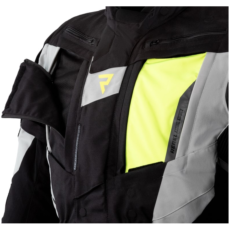 Rebelhorn Hardy II motorjas grijs-zwart-fluogeel uitverkoop