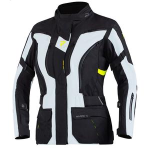 Rebelhorn Hardy II dames motorjack grijs-zwart-fluogeel uitverkoop