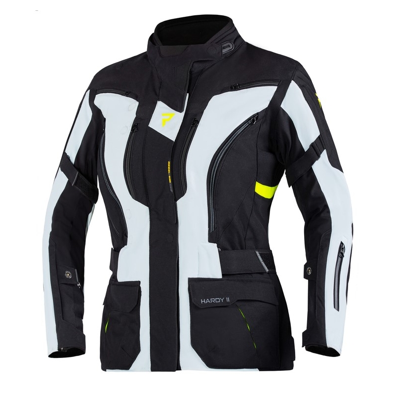 Rebelhorn Hardy II dames motorjack grijs-zwart-fluogeel