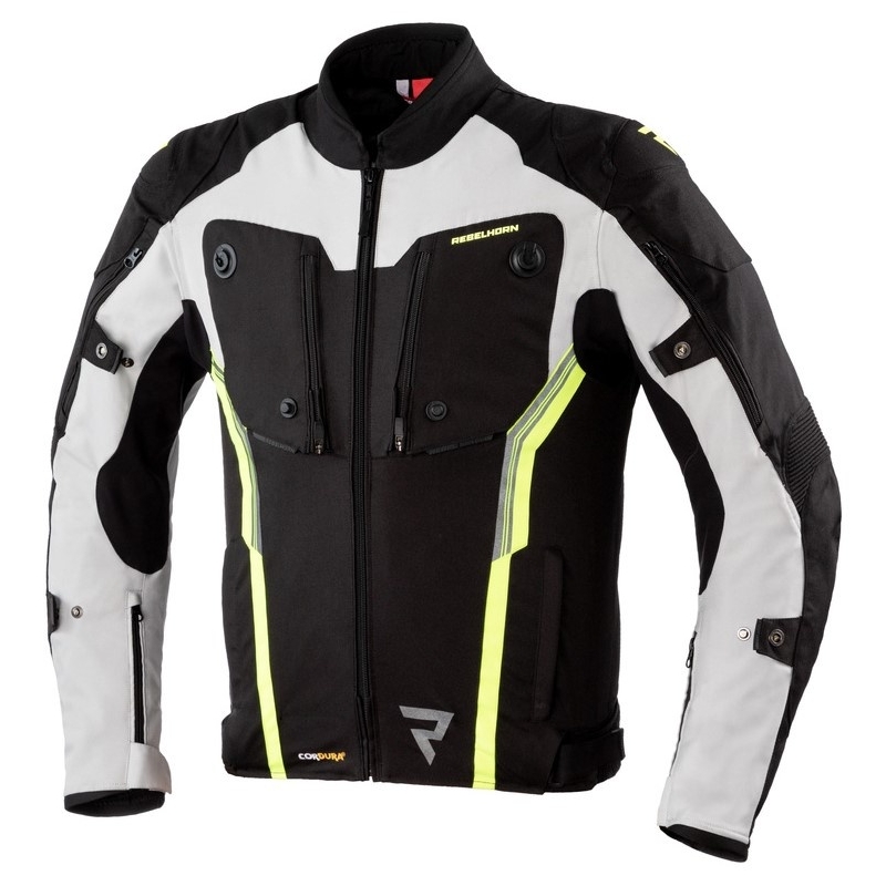 Rebelhorn Borg zwart-grijs-fluo gele motorjas