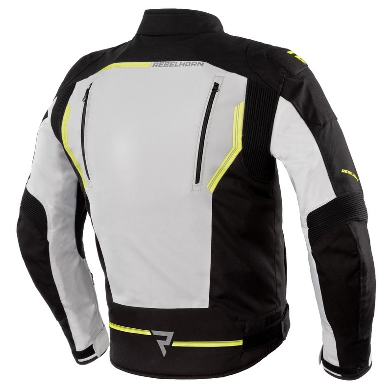 Rebelhorn Borg zwart-grijs-fluo gele motorjas