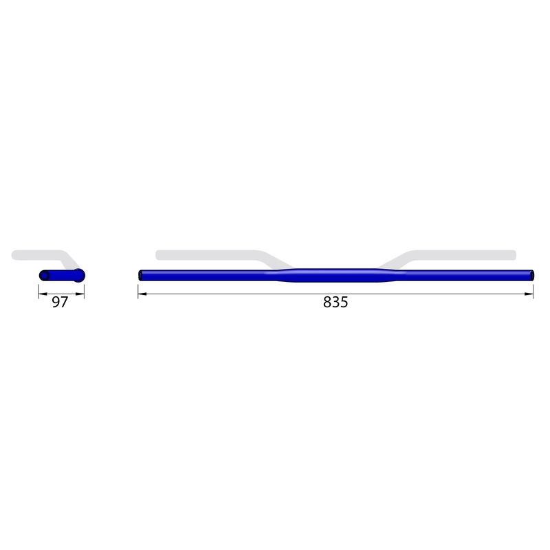 Motorfietsstuur Highsider PRO X-Bar Drag Bar Wide XD2 zwart