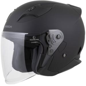 Cassida Reflex 2.0 Solid Open Face Motorhelm Mat Zwart-Donkergrijs