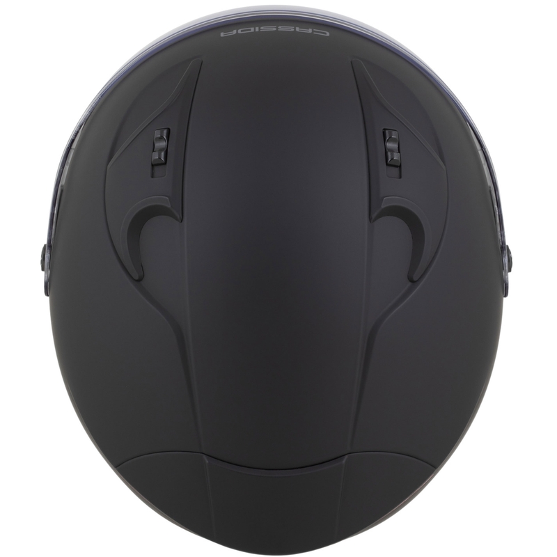 Cassida Reflex 2.0 Solid Open Face Motorhelm Mat Zwart-Donkergrijs