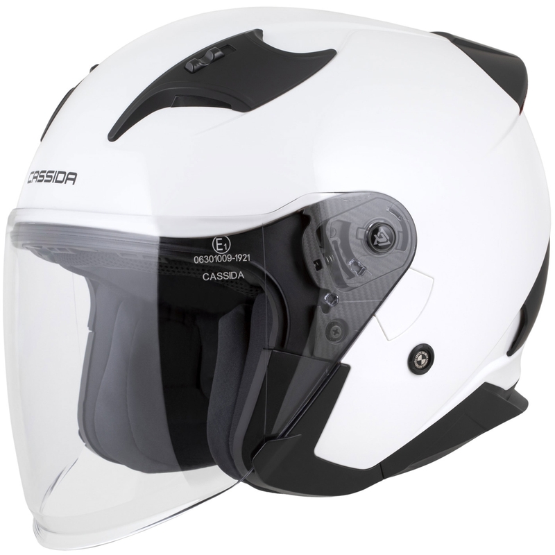 Cassida Reflex 2.0 Solid open face motorhelm wit-zwart