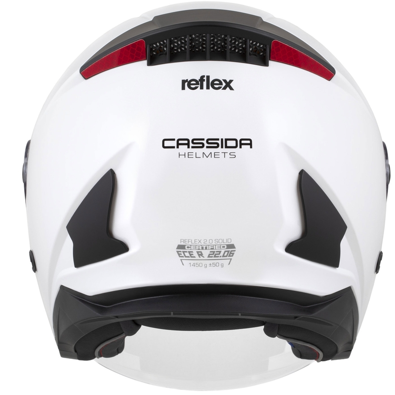 Cassida Reflex 2.0 Solid open face motorhelm wit-zwart