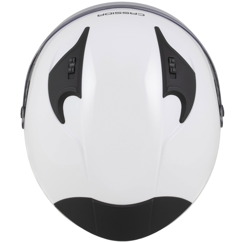 Cassida Reflex 2.0 Solid open face motorhelm wit-zwart