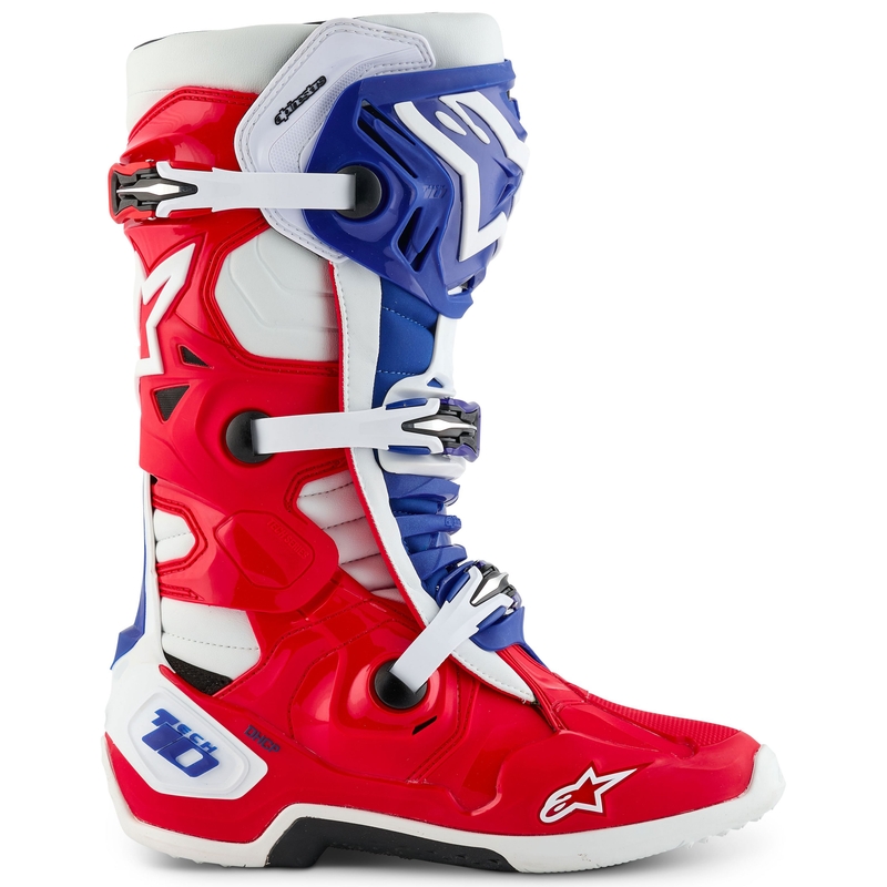 Alpinestars Tech 10 Limited Edition FORTITUDE Motorlaarzen Wit-Blauw-Rood