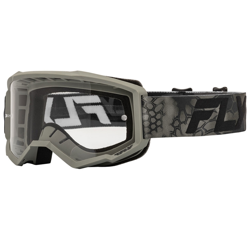Fly Racing Focus crossbril grijs-zwart met helder plexiglas