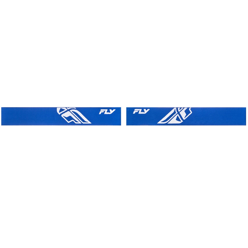 FLY Racing Focus kindercrossbril blauw-wit met helder plexiglas