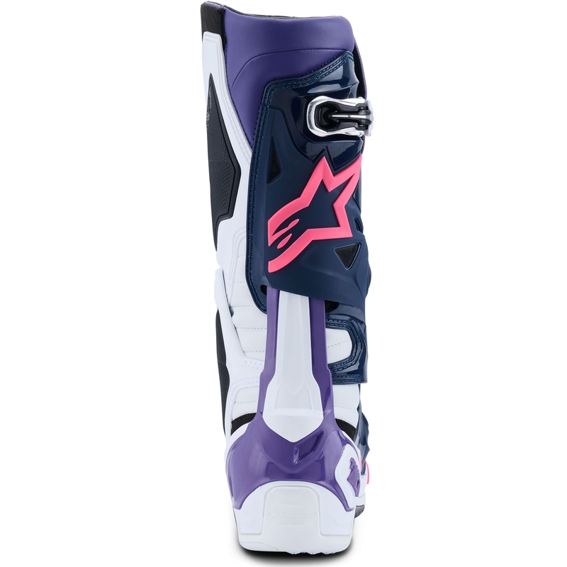 Alpinestars Tech 10 motorlaarzen wit-paars-blauw-fluo roze