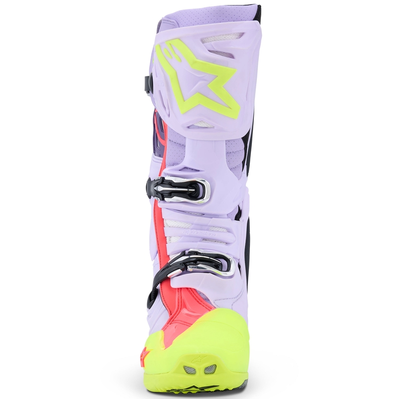 Alpinestars Tech 10 Supervented Motorlaarzen Paars-Fluo Geel-Roze
