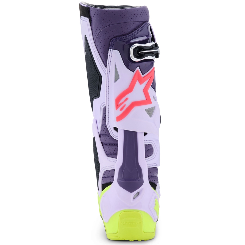 Alpinestars Tech 10 Supervented Motorlaarzen Paars-Fluo Geel-Roze
