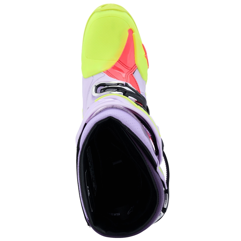 Alpinestars Tech 10 Supervented Motorlaarzen Paars-Fluo Geel-Roze