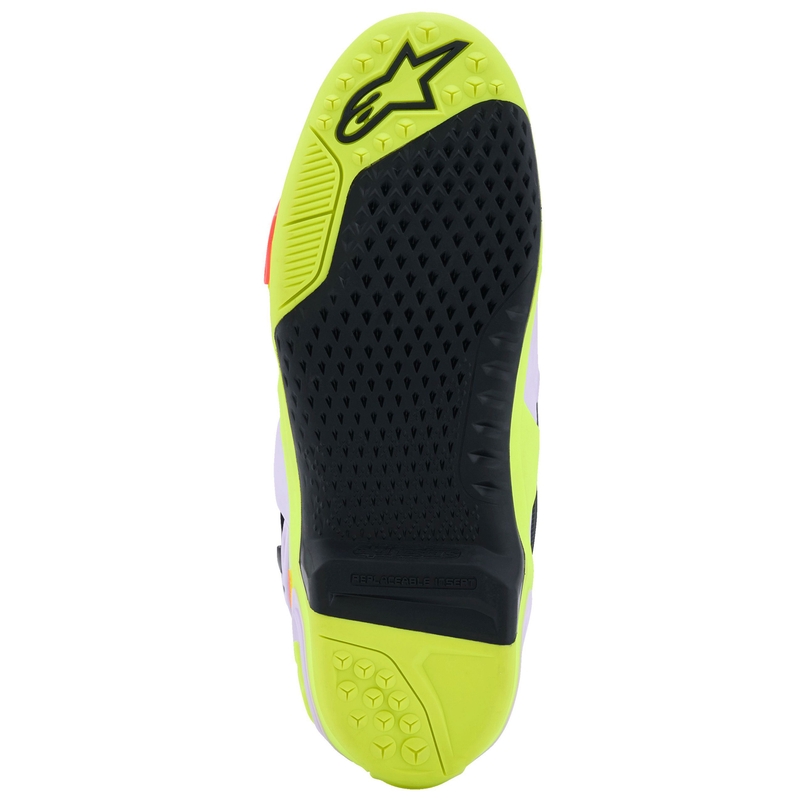 Alpinestars Tech 10 Supervented Motorlaarzen Paars-Fluo Geel-Roze