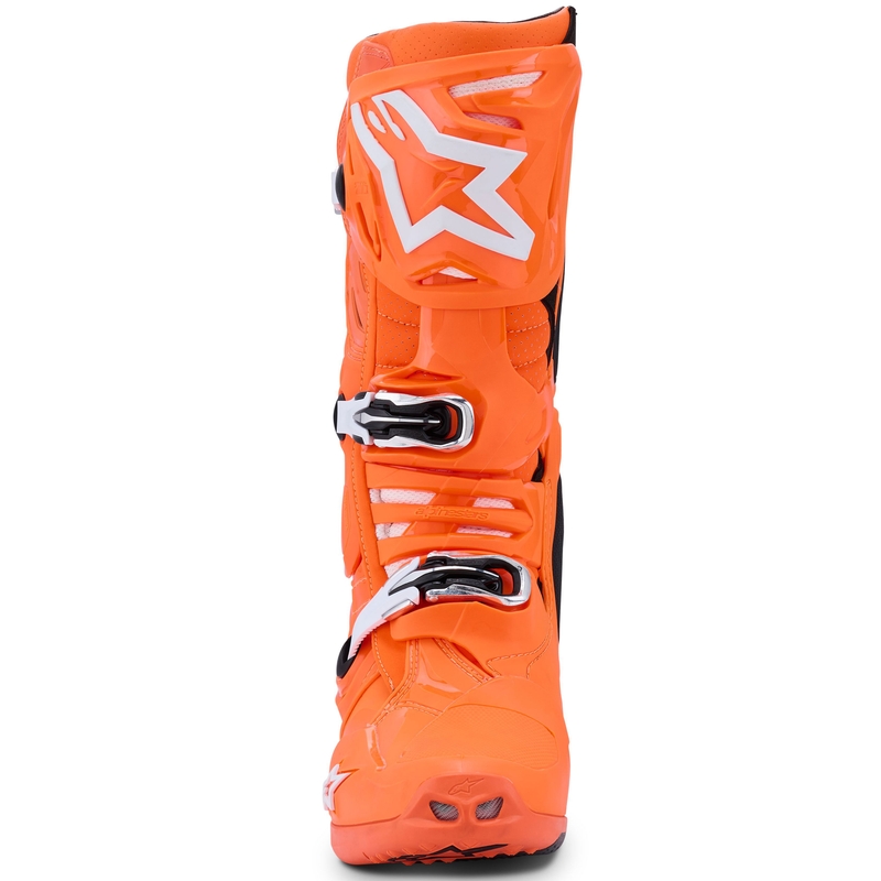 Alpinestars Tech 10 Supervented motorlaarzen fluo oranje-zwart-wit