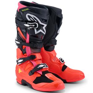 Alpinestars Tech 7 motorlaarzen zwart-fluo rood-fluo roze