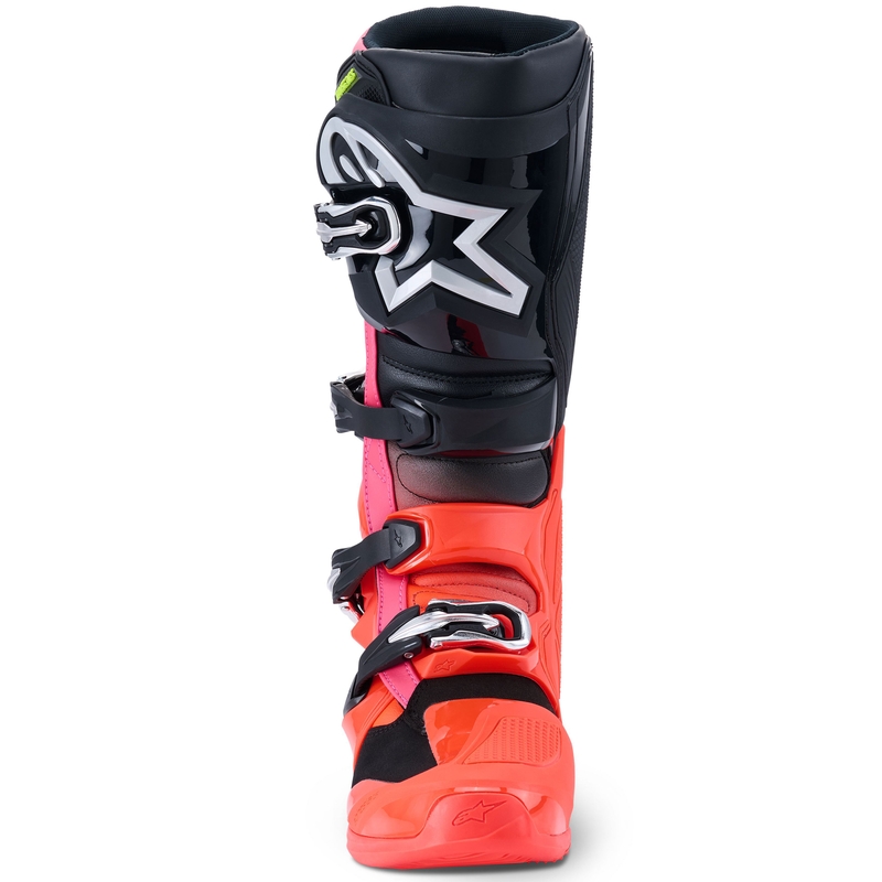 Alpinestars Tech 7 motorlaarzen zwart-fluo rood-fluo roze