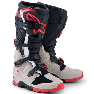 Alpinestars Tech 7 Enduro Motorlaarzen Zwart-Lichtgrijs-Rood
