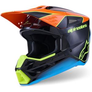 Alpinestars S-M3 Fray crosshelm zwart-fluo oranje-fluo geel-turquoise