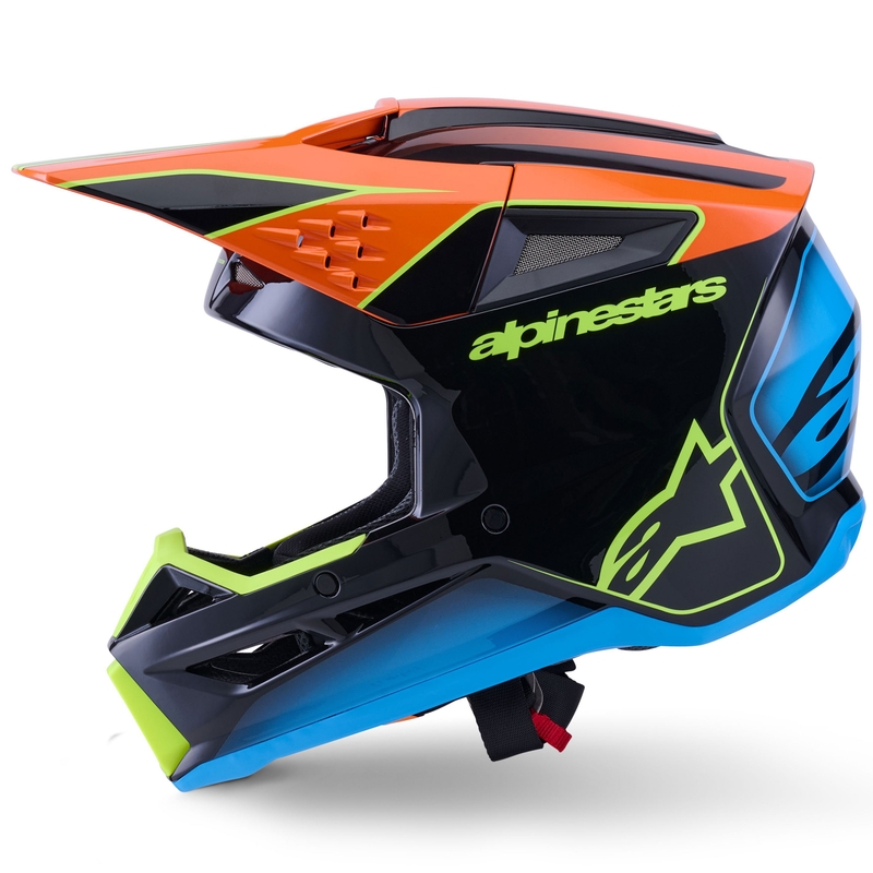 Alpinestars S-M3 Fray crosshelm zwart-fluo oranje-fluo geel-turquoise