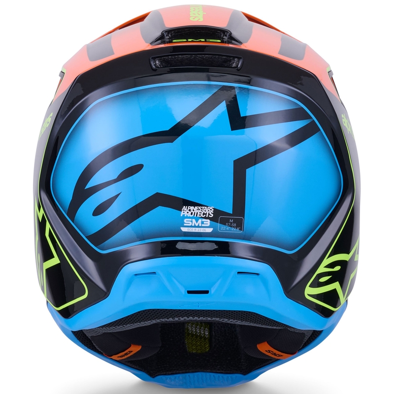 Alpinestars S-M3 Fray crosshelm zwart-fluo oranje-fluo geel-turquoise