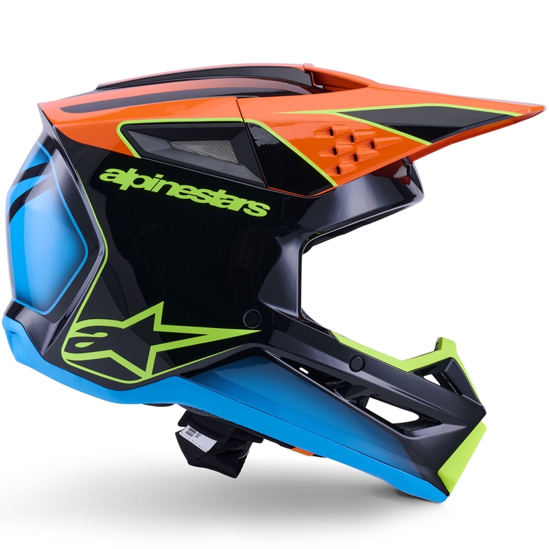 Alpinestars S-M3 Fray crosshelm zwart-fluo oranje-fluo geel-turquoise