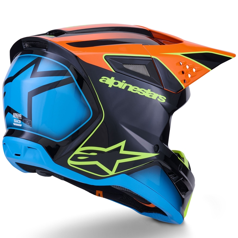 Alpinestars S-M3 Fray crosshelm zwart-fluo oranje-fluo geel-turquoise