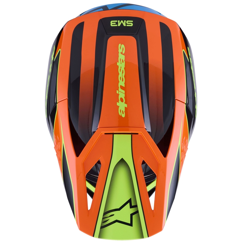 Alpinestars S-M3 Fray crosshelm zwart-fluo oranje-fluo geel-turquoise
