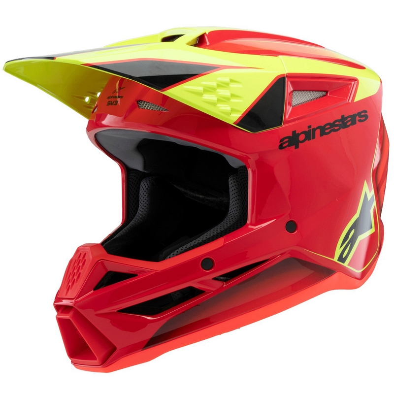 Alpinestars S-M3 Fray crosshelm rood-fluo geel-zwart