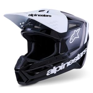 Alpinestars S-M3 Radium crosshelm zwart-wit-grijs
