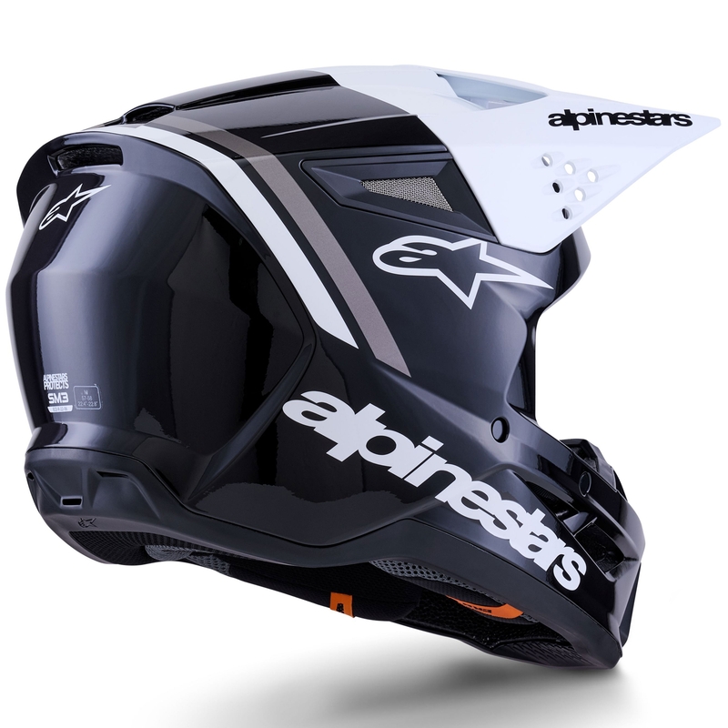 Alpinestars S-M3 Radium crosshelm zwart-wit-grijs