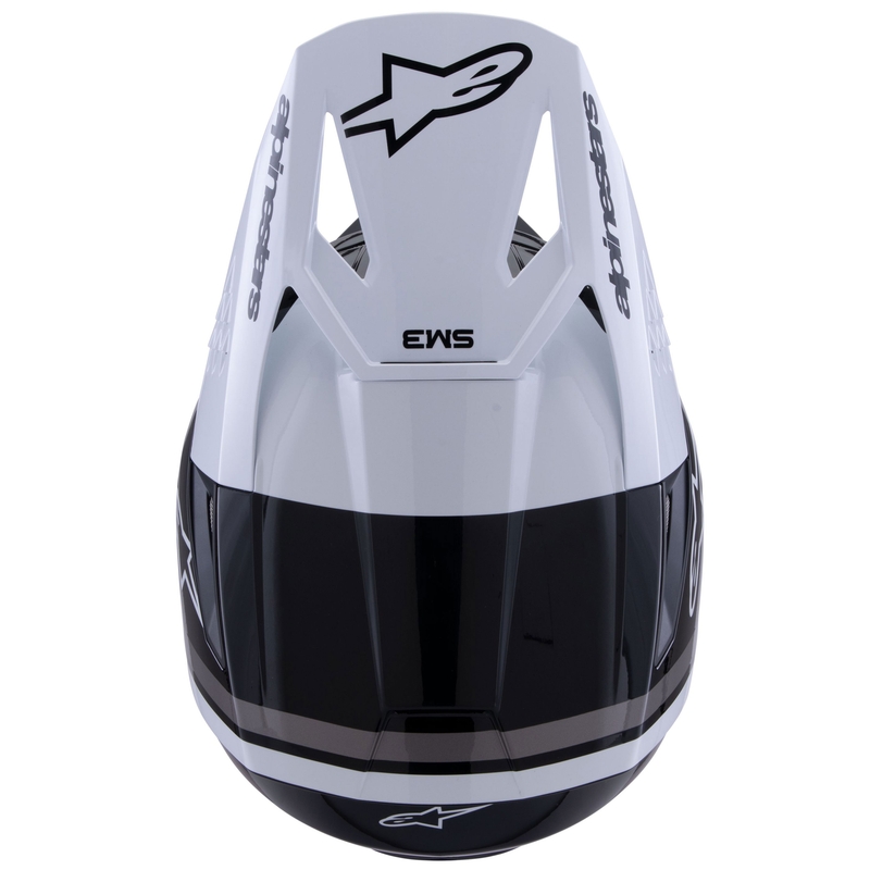 Alpinestars S-M3 Radium crosshelm zwart-wit-grijs