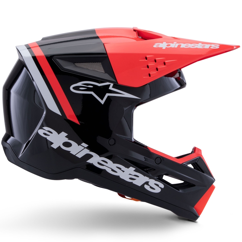 Alpinestars S-M3 Radium crosshelm zwart-fluo rood-wit