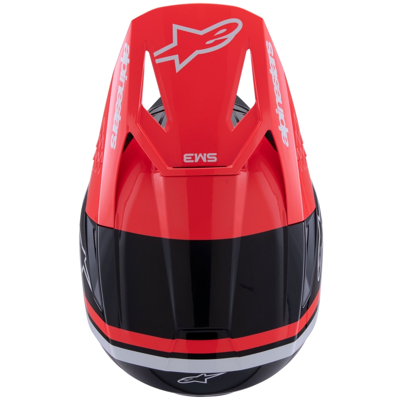 Alpinestars S-M3 Radium crosshelm zwart-fluo rood-wit