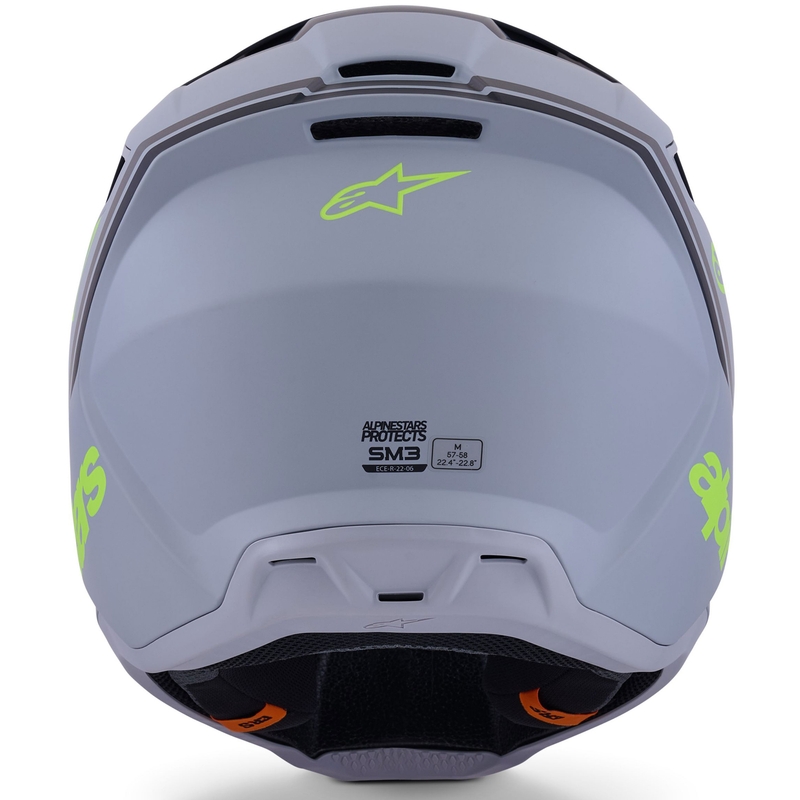 Alpinestars S-M3 Radium crosshelm matgrijs-fluorescent geel-zwart
