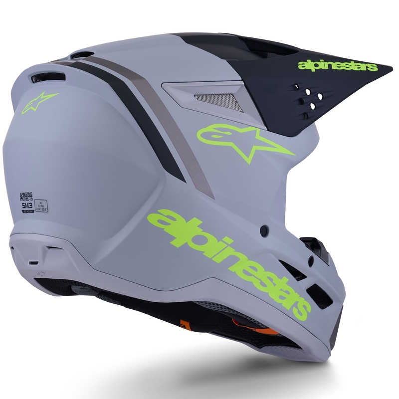 Alpinestars S-M3 Radium crosshelm matgrijs-fluorescent geel-zwart
