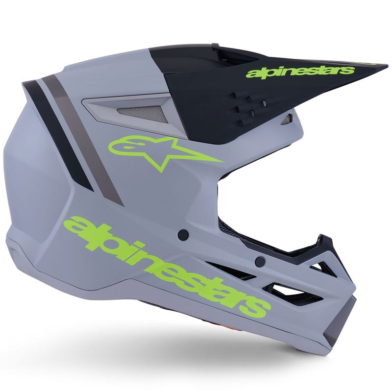 Alpinestars S-M3 Radium crosshelm matgrijs-fluorescent geel-zwart