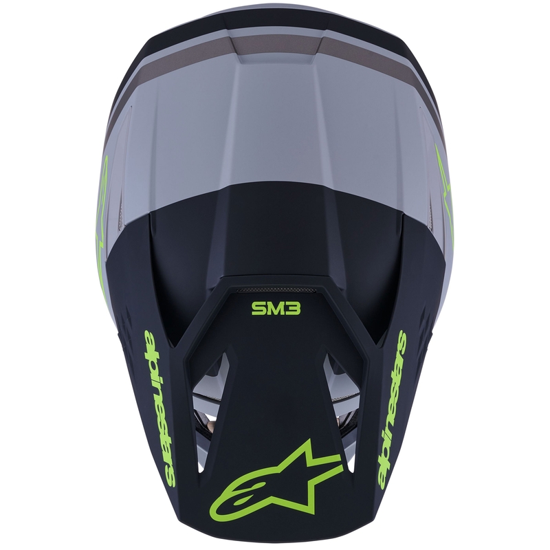 Alpinestars S-M3 Radium crosshelm matgrijs-fluorescent geel-zwart