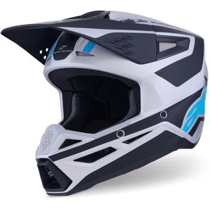 Alpinestars S-M3 Heat crosshelm zilver-blauw-zwart mat