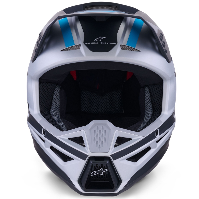 Alpinestars S-M3 Heat crosshelm zilver-blauw-zwart mat