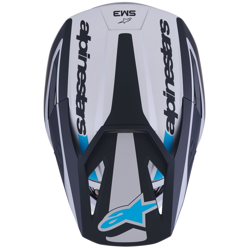 Alpinestars S-M3 Heat crosshelm zilver-blauw-zwart mat
