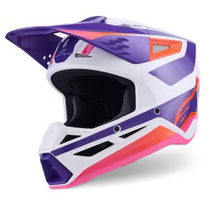 Alpinestars S-M3 Heat crosshelm wit-paars-roze
