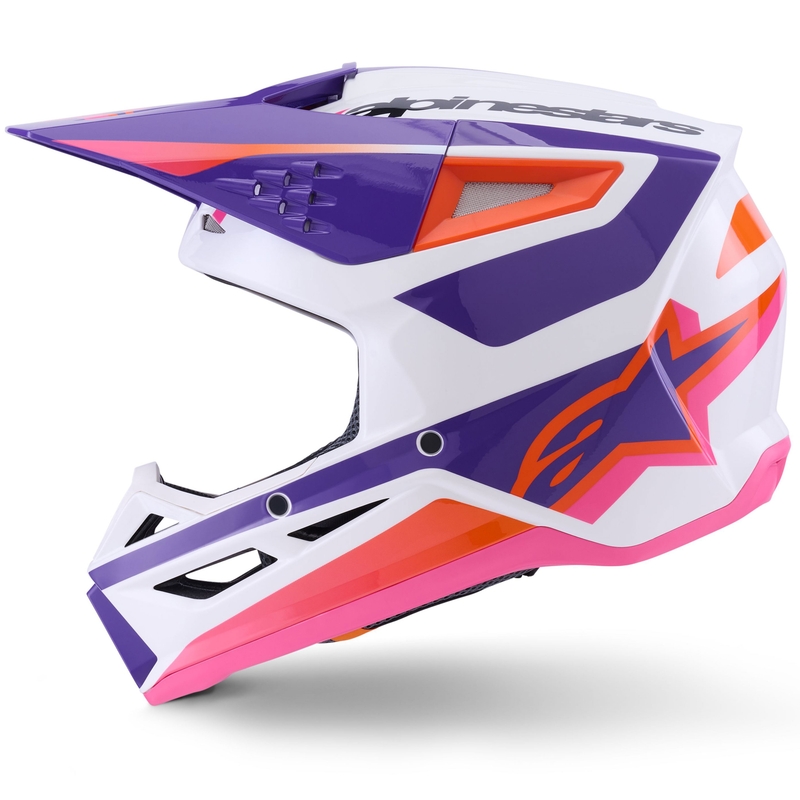 Alpinestars S-M3 Heat crosshelm wit-paars-roze