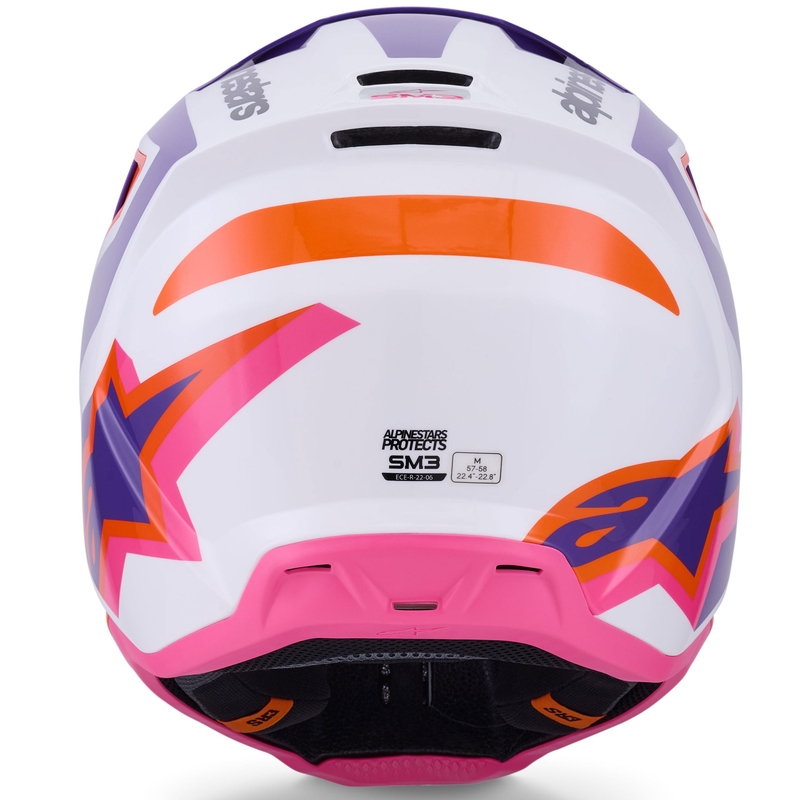Alpinestars S-M3 Heat crosshelm wit-paars-roze