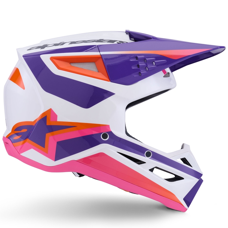 Alpinestars S-M3 Heat crosshelm wit-paars-roze