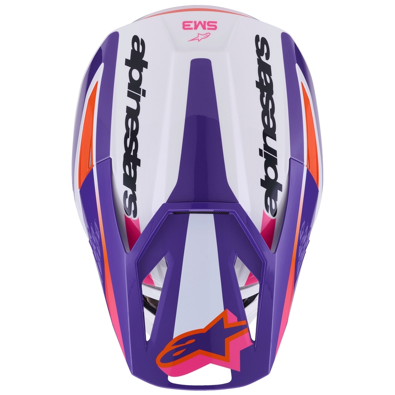 Alpinestars S-M3 Heat crosshelm wit-paars-roze