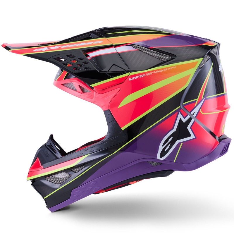 Alpinestars Supertech S-M10 Era Motocrosshelm Roze-Paars-Fluo Geel