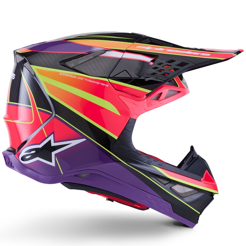 Alpinestars Supertech S-M10 Era Motocrosshelm Roze-Paars-Fluo Geel